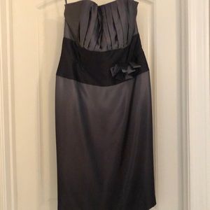Gray and Black strapless dress